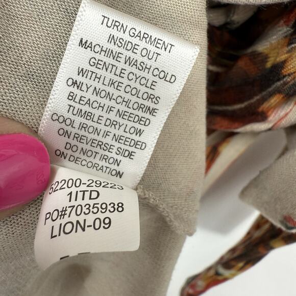 One World tunic Top Plus size 2X Sequin V Neck Long Sleeve boho Pattern - Picture 7 of 9